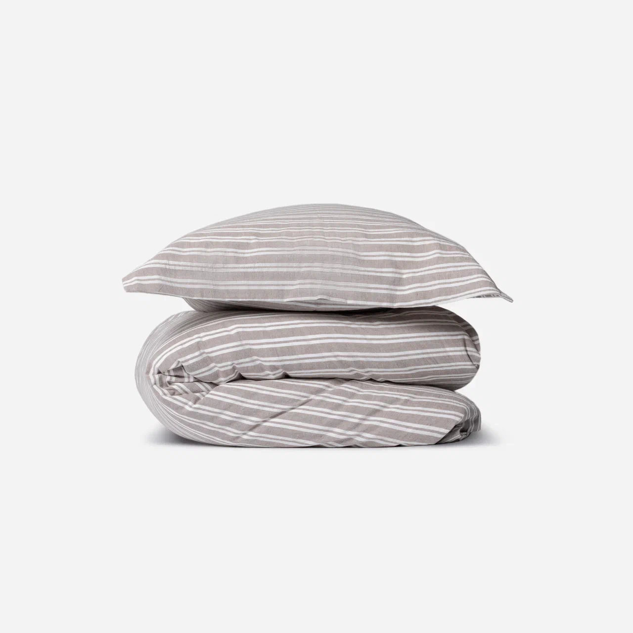 Stone Washed Cotton Duvet Cover Set Striped