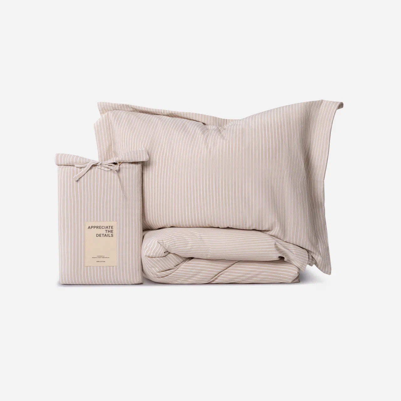 Stone Washed Cotton Duvet Cover Set Striped